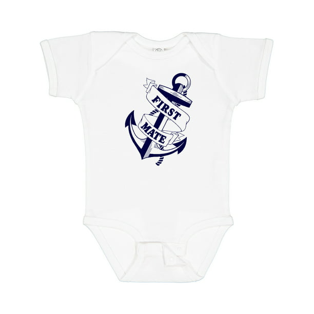 Custom Baby Bodysuit Papas First Mate Sailing Captain Dad Fathers Day Cotton 